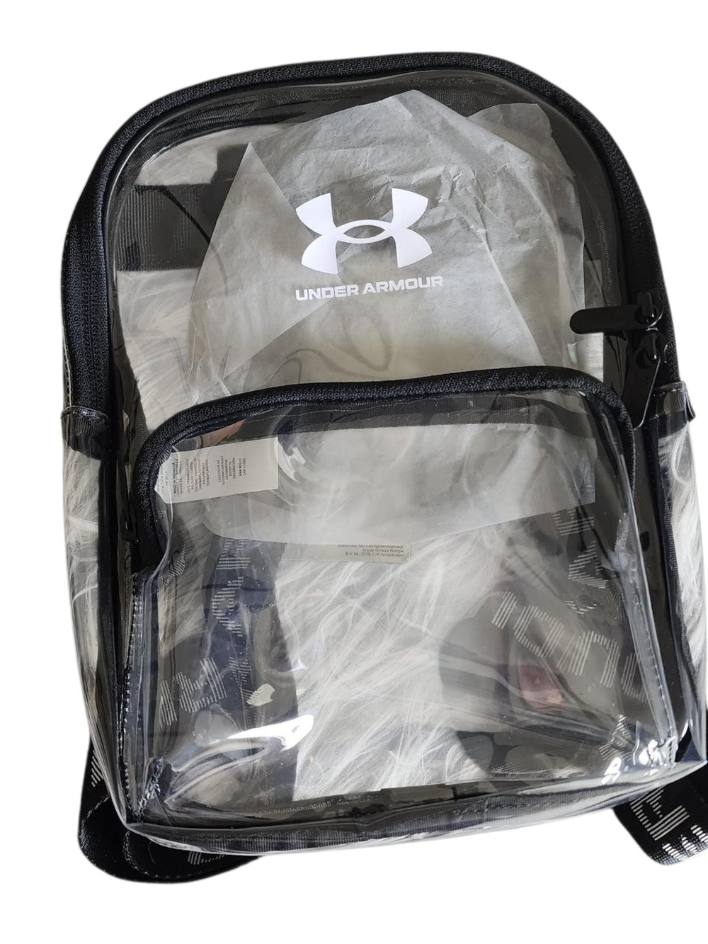 Under Armour Clear Backpack with Black Trim and White Logo